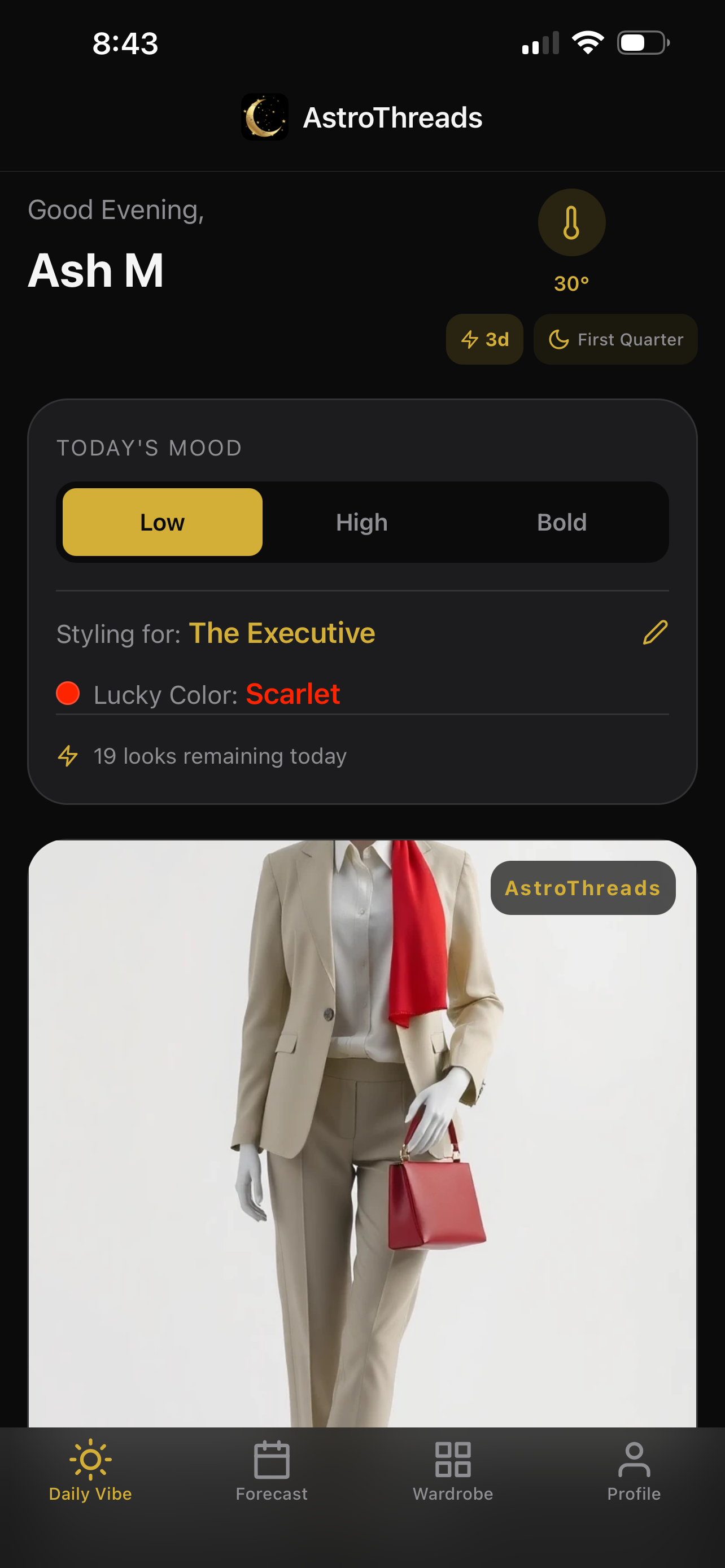 AstroThreads outfit generator screenshot